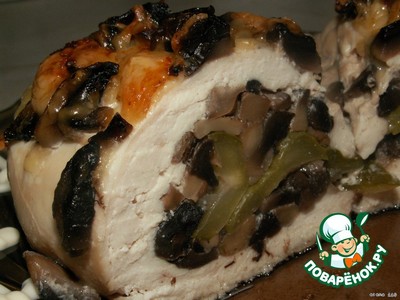 Куриные бедрышки с белыми грибами