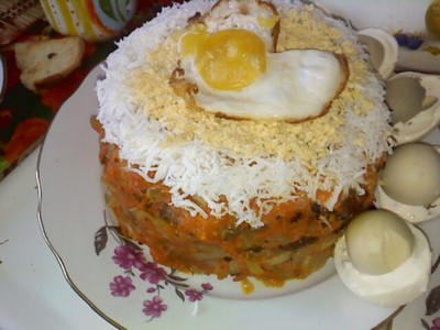 Печень тушенная с овощами с восточным ароматом.