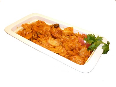 Зеленая фасоль, тушеная с помидорами