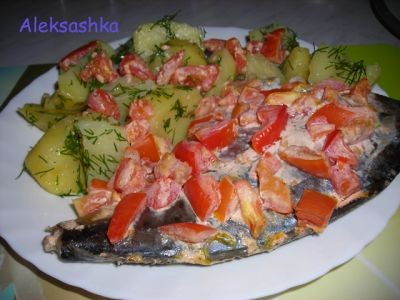 рыба с картофелем, запечённые в рукаве