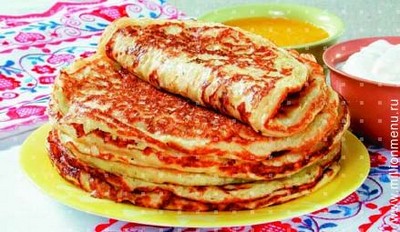 Заварные блины на сыворотке ( начинка любая )