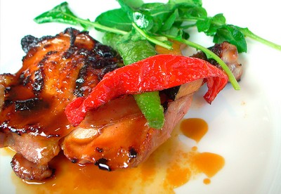 Курица с айвой и грейпфрутом