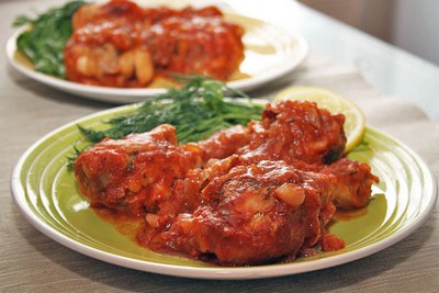 Конвертики с шпинатом, мясом и маслинами+ салат из вешенок (дуэль)