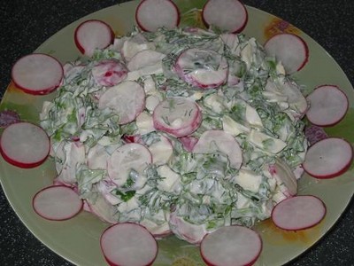 Тёплый салат из фасоли с овощами