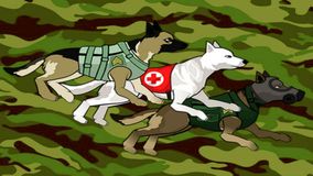 Немецкая овчарка Собаки героев войны - современная военная война собака миссии Немецкая овчарка Собаки героев войны - современная военная война собака миссии