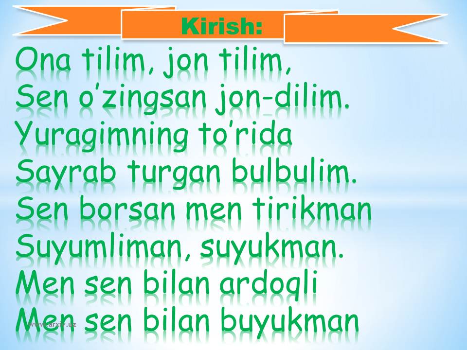 Til bayramiga she’rlar